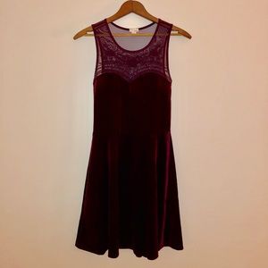 BURGUNDY VELVET DRESS